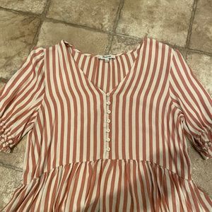 Madewell striped cropped dress shirt